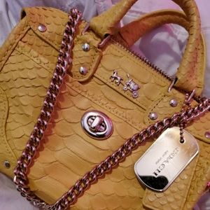 Authentic Yellow Coach Python Crossbody